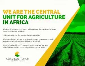 We Are the Central unit for Agriculture in Africa